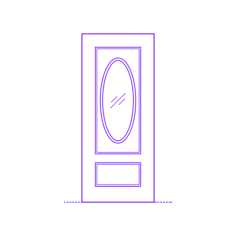 Buildings Exterior Doors Lite Entry Door 2 Panels Oval Silhouette Svg Vector, Free Vectors File
